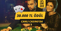 canlı casino'dan 30 000 TL'ye kadar ödül alın!